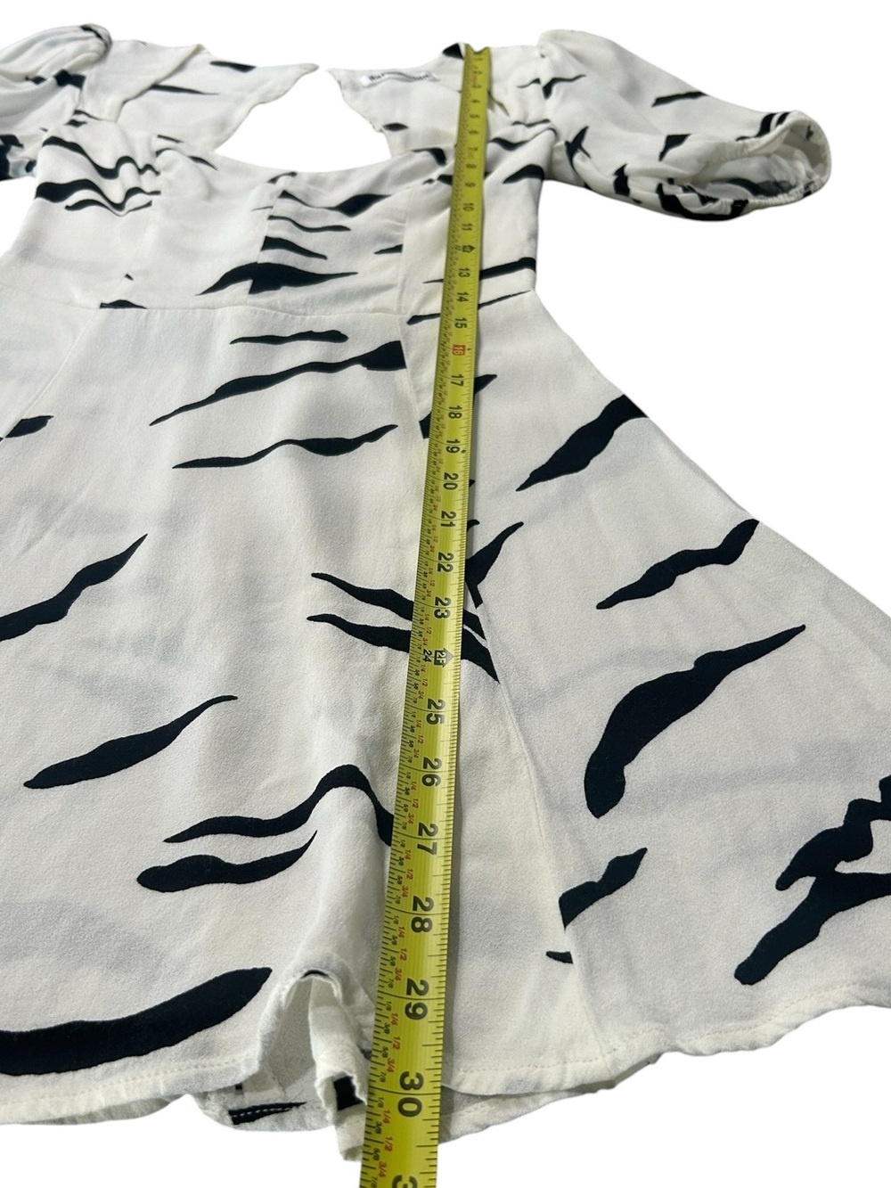 Reformation Clancie Minidress Pinto White Black Zebra Sweetheart neckline Sz 4 - Picture 14 of 14